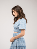 Beau & Ro Top Small SAMPLE | The Abby Top | Blue Swirl | Small
