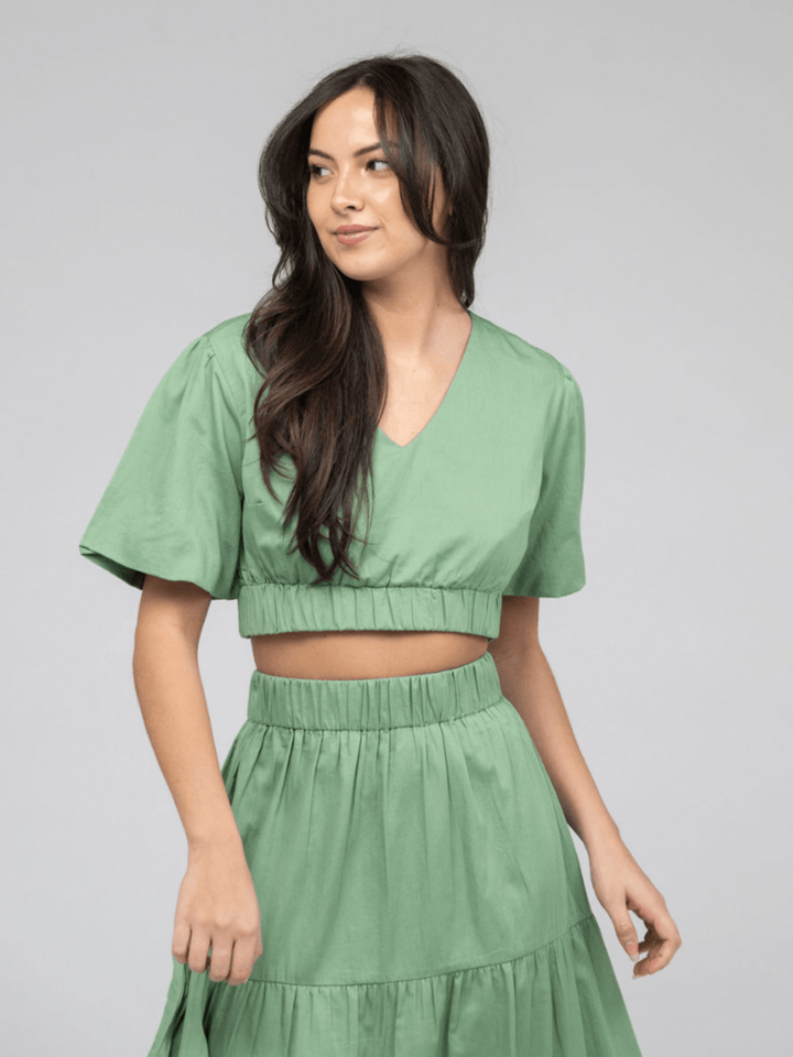 Beau & Ro Top Small SAMPLE | The Abby Top | Fern Green | Small