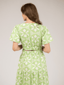 Beau & Ro Top Small SAMPLE | The Abby Top | Lime Ikat | Small