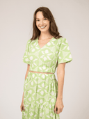Beau & Ro Top Small SAMPLE | The Abby Top | Lime Ikat | Small