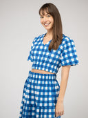 Beau & Ro Top The Abby Top | Blue Check Block