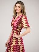 Beau & Ro Top The Abby Top | Cranberry Bagru Triangle