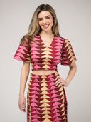 Beau & Ro Top The Abby Top | Cranberry Bagru Triangle