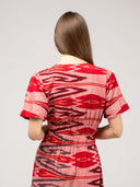 Beau & Ro Top The Abby Top | Eco Pink & Red Ikat