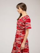 Beau & Ro Top The Abby Top | Eco Pink & Red Ikat