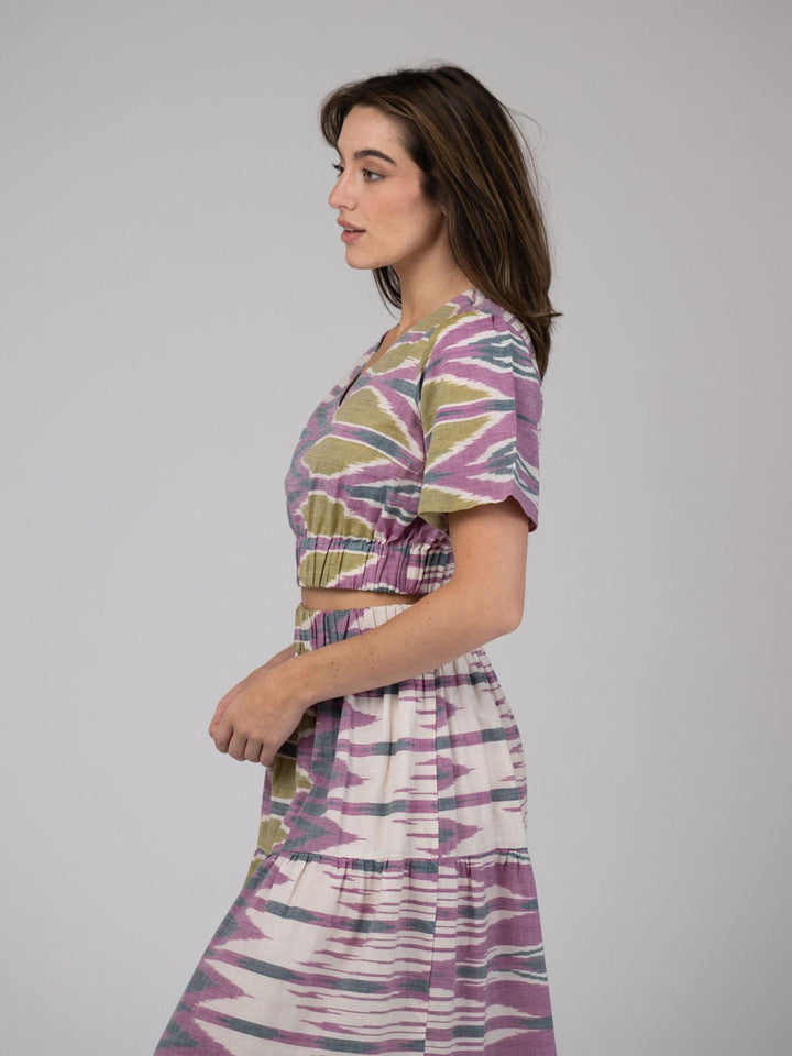 Beau & Ro Top The Abby Top | Eco Purple Ikat