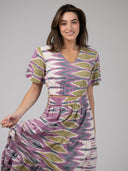 Beau & Ro Top The Abby Top | Eco Purple Ikat
