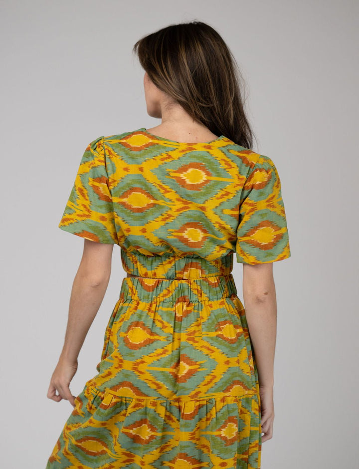 Beau & Ro Top The Abby Top | Eco Yellow Ikat