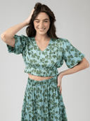 Beau & Ro Top The Abby Top in Blue Wiley Floral