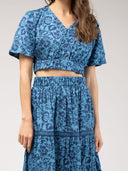 Beau & Ro Top The Abby Top | Navy Flore