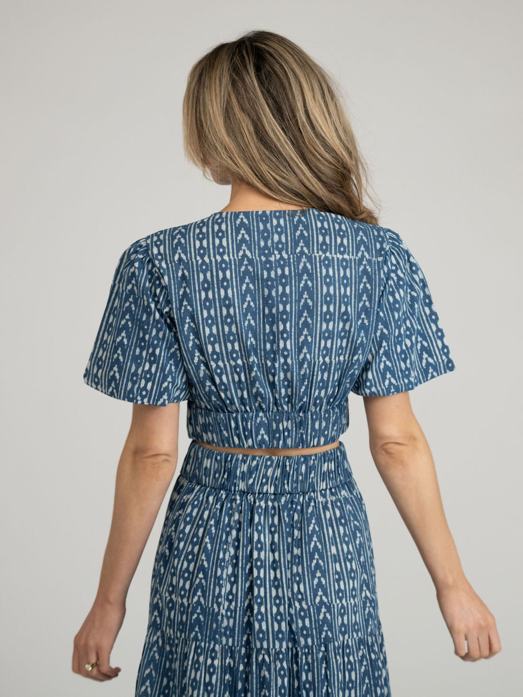Beau & Ro Top The Abby Top | Navy Stripe India Resist