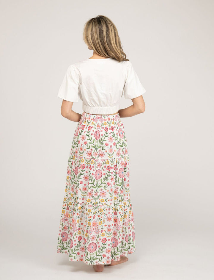 Beau & Ro Top The Abby Top | Pink Folk Flower