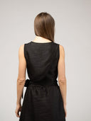 Beau & Ro Top The Beach Tank | Black Dupioni