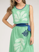Beau & Ro Top The Beach Tank | Green Aqua Applique