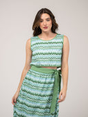 Beau & Ro Top The Beach Tank | Green Wave