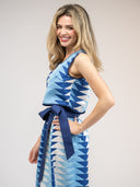 Beau & Ro Top The Beach Tank | Ocean Blockprint Bagru Triangle