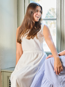 Beau & Ro Top The Beach Tank | White Seersucker