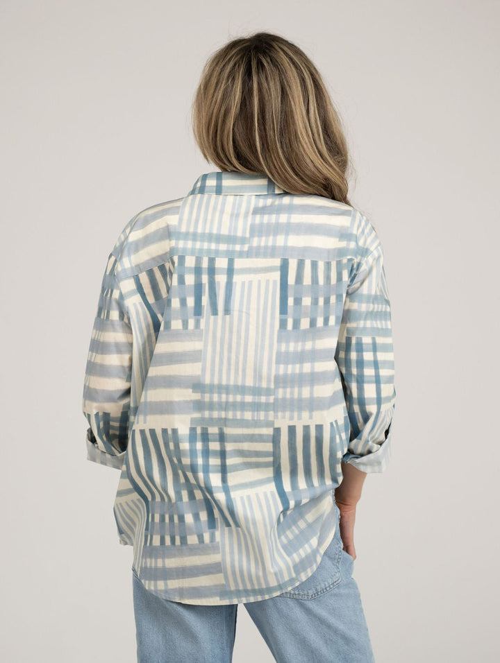 Beau & Ro Top The Big Shirt | Blue Check