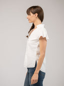 Beau & Ro Top The Flutter Top | White Seersucker