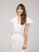 Beau & Ro Top The Flutter Top | White Seersucker