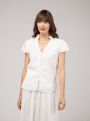 Beau & Ro Top The Flutter Top | White Seersucker