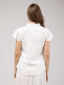 Beau & Ro Top The Flutter Top | White Seersucker