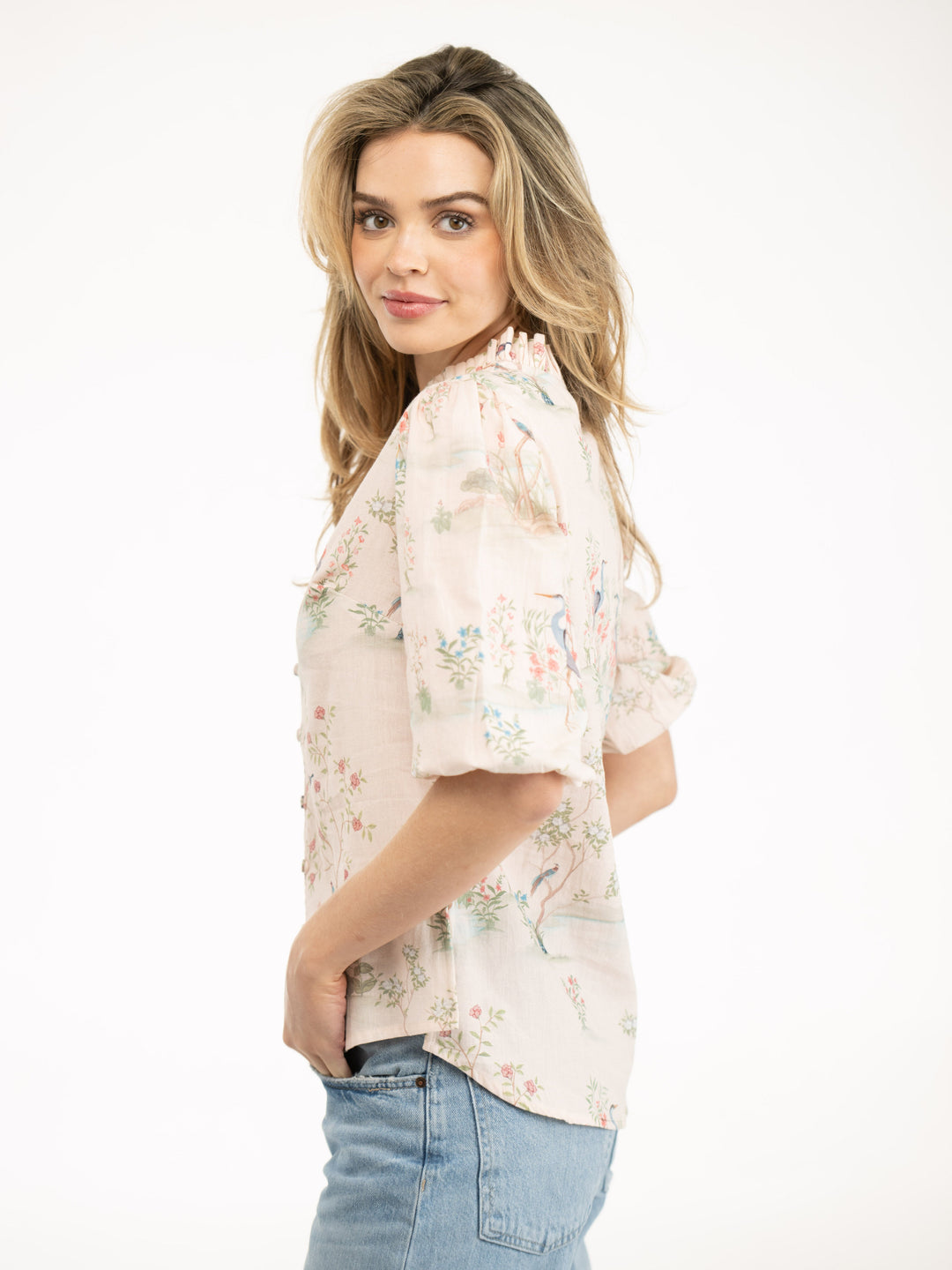 Beau & Ro Top The Lily Top | Beige Mural