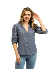 Beau & Ro Top The Lily Top | Chambray