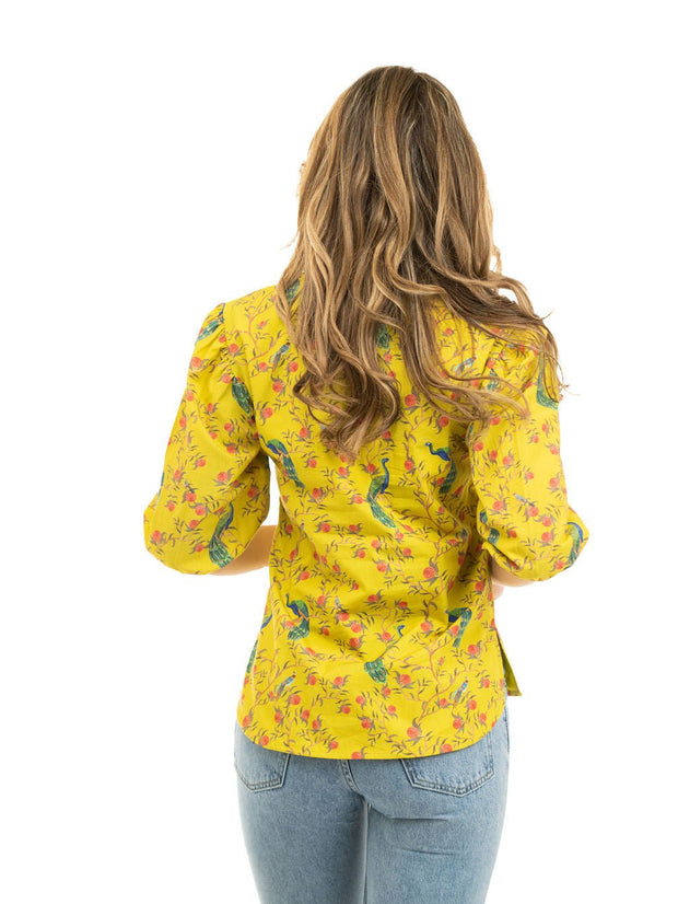 Beau & Ro Top The Lily Top | Chartreuse Peacock