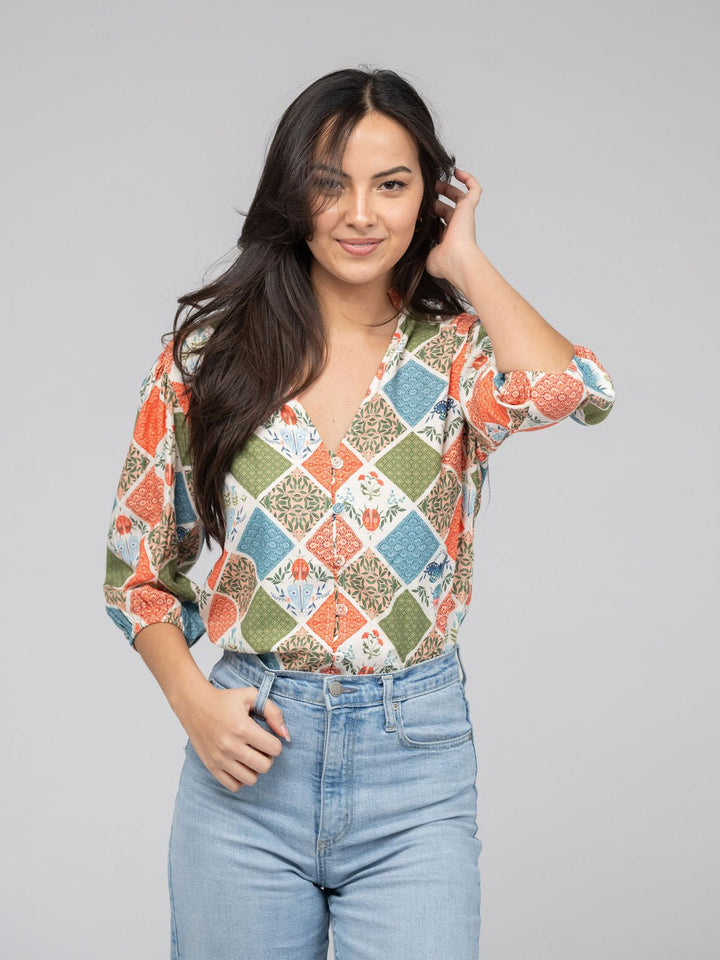 Beau & Ro Top The Lily Top | Fall Patchwork