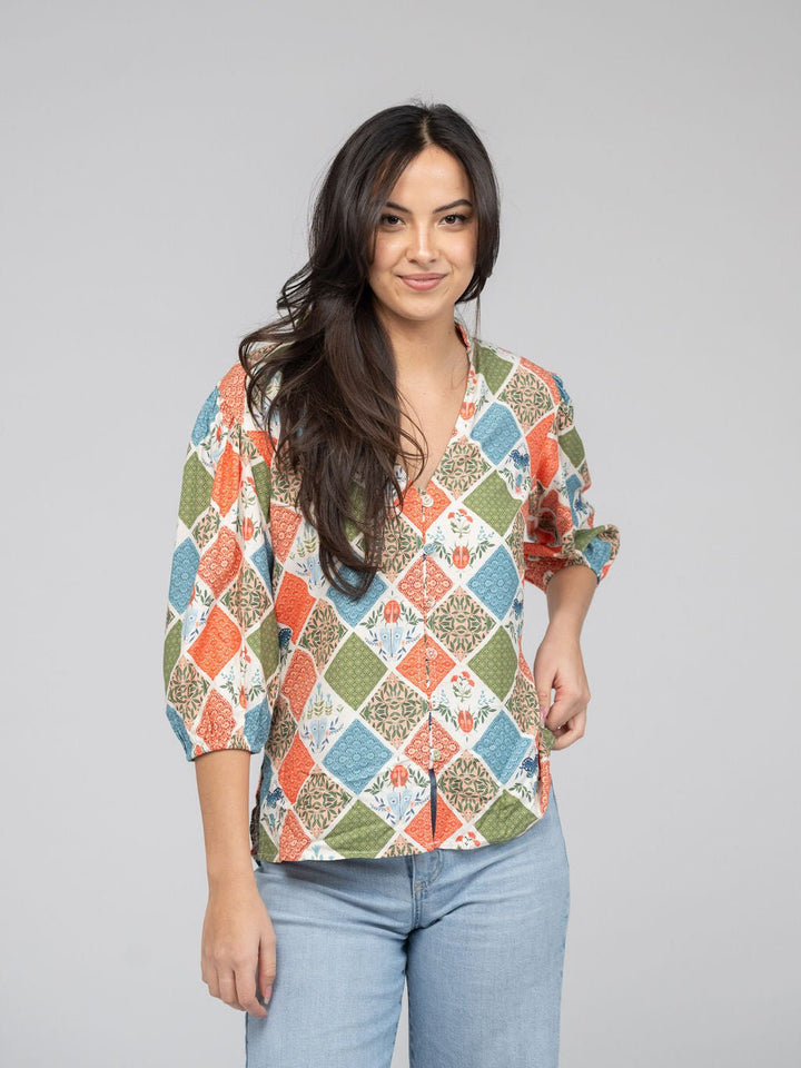 Beau & Ro Top The Lily Top | Fall Patchwork