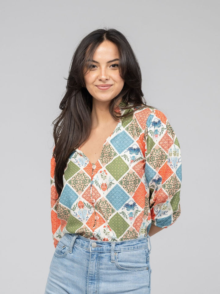 Beau & Ro Top The Lily Top | Fall Patchwork