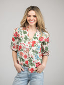 Beau & Ro Top The Lily Top | Ivory Fancy Flower