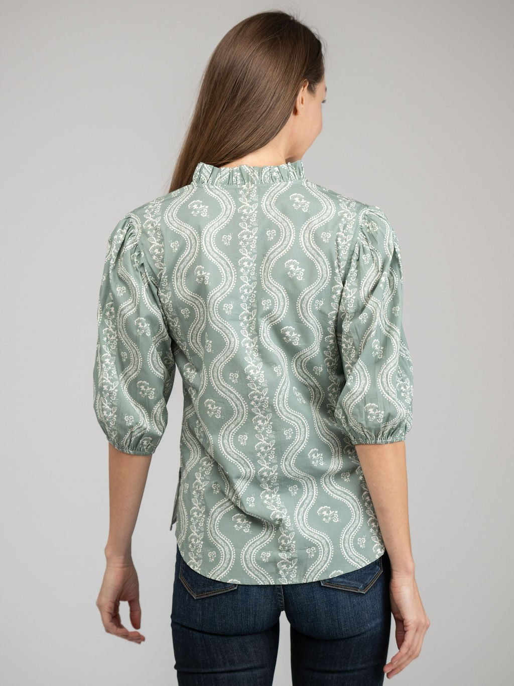 Beau & Ro Top The Lily Top | Sage Virginia Stripe