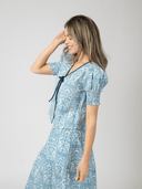 Beau & Ro Top The Louisa Top in Blue Mughal Block