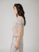 Beau & Ro Top The Louisa Top in Brown Stripe