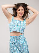 Beau & Ro Top The Markey Tank | Blue Flower Check