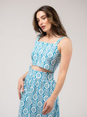 Beau & Ro Top The Markey Tank | Blue Flower Check