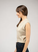 Beau & Ro Top The Shimmer Vest | Champagne