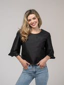 Beau & Ro Top The Waverly Top | Black Taffeta