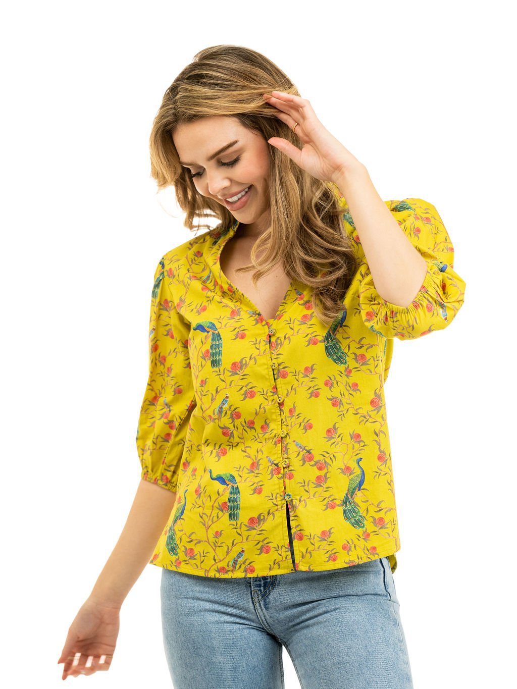 Beau & Ro Tops The Lily Top | Marigold Peacock