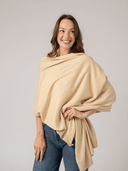 Beau & Ro Wrap Cotton Cashmere Wrap in Beige