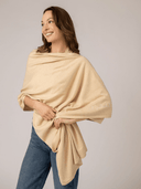 Beau & Ro Wrap Cotton Cashmere Wrap in Beige