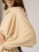 Beau & Ro Wrap Cotton Cashmere Wrap in Beige