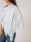 Beau & Ro Wrap Cotton Cashmere Wrap in Light Blue