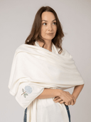 Beau & Ro Wrap Cotton Cashmere Wrap in White
