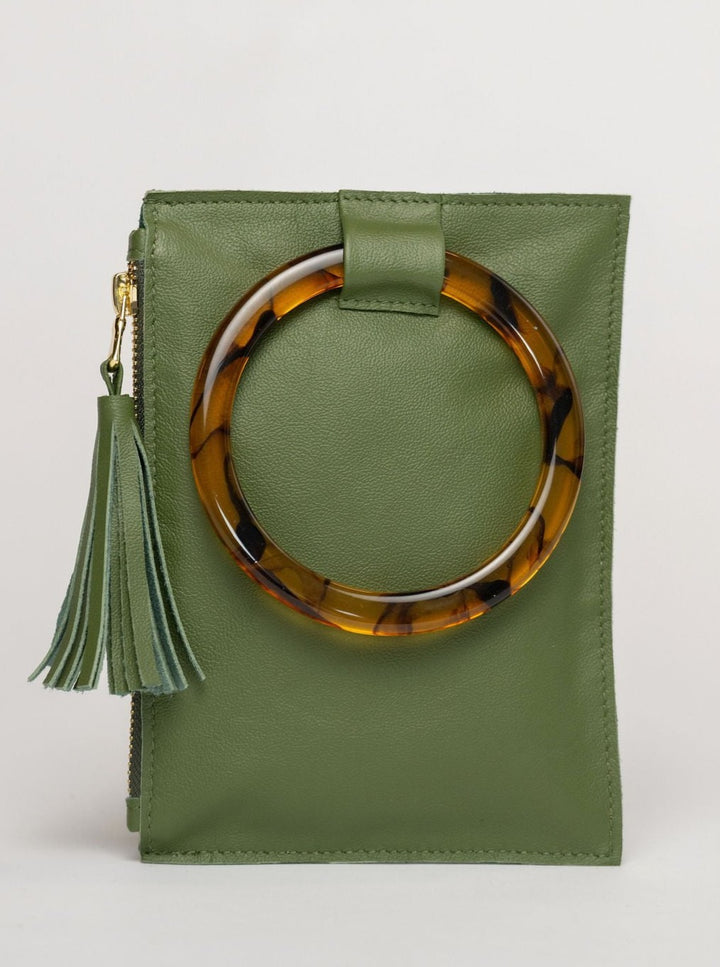 Beau & Ro Wristlet Hunter Green / One Size The Acrylic Ring Wristlet | Hunter Green