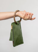 Beau & Ro Wristlet Hunter Green / One Size The Bamboo Ring Wristlet | Hunter Green