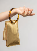 Beau & Ro Wristlet Metallic Gold / One Size The Acrylic Ring Wristlet | Gold