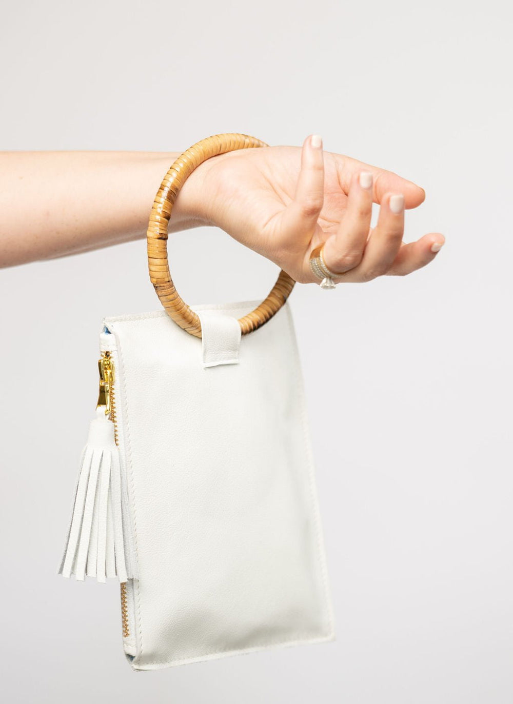 Beau & Ro Wristlet White / One Size The Bamboo Ring Wristlet | White